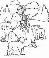 Coloring Pages Shepherd Lord David Library Clipart Harp sketch template