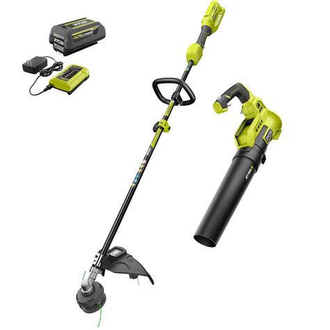 Ryobi 40v Lithium Ion Electric Cordless Mower And String Trimmer Combo