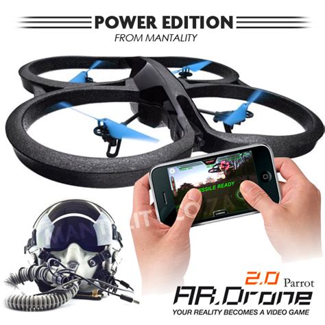 parrot ar drone  quadcopter   power edition blue