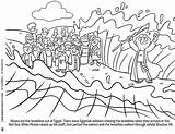 Moses Parting Crossing Israelites Israel Colorir Divyajanani sketch template