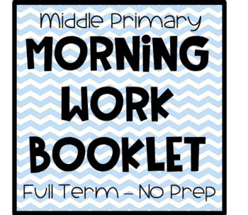 morning work booklet pack  prep term   pastel  primary