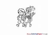 Coloring Pages Friends School Kids Sheet Title sketch template