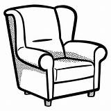 Chair Clipart Drawing Clip Sofa Armchair Living Furniture Room Couch Sketch Comfy Library Line Chairs Svg Coloring Lineart Armchairs Transparent sketch template
