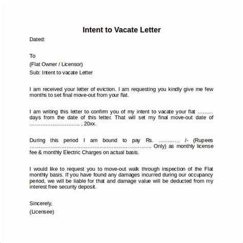 tenant move  letter  document template