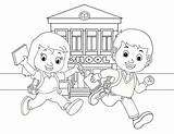 Sekolah Mewarnai Pemandangan Anak Tk Pergi Bbm Grosir Lucu Objek Tren Gaya Lembar sketch template