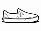 Vans Shoes Slip Vector Clipart Shoe Drawing Classic Outline Template Drawings Sneakers Checkerboard Van Sketch Cartoon Templates Left Coloring 4vector sketch template