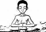 Coloring Aang Avatar Choose Board Meditating State Into Pages sketch template