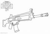 Fortnite Scar Coloring Pages Weapons Rifle Printable Kids Color Print sketch template