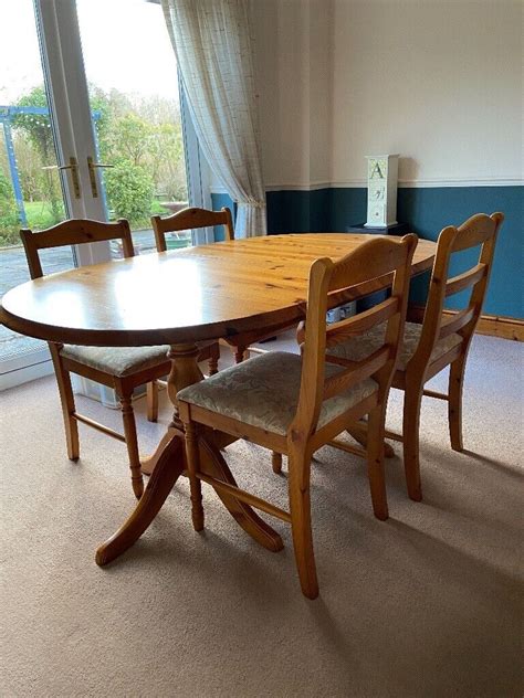 pine extendable dining table   chairs  swansea gumtree