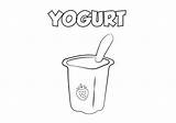 Yogurt Alimentos Yogur Leche Niños Preschool Gatito Letters Colorea Flashcards Texto Educación Childrencoloring Cartones sketch template