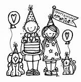 Clip Birthday Clipart Happy Melonheadz July America 4th Cake Coloring Pages Cliparts Kids Nurse Hat Cute Sheets Digi Stamps Birthdays sketch template