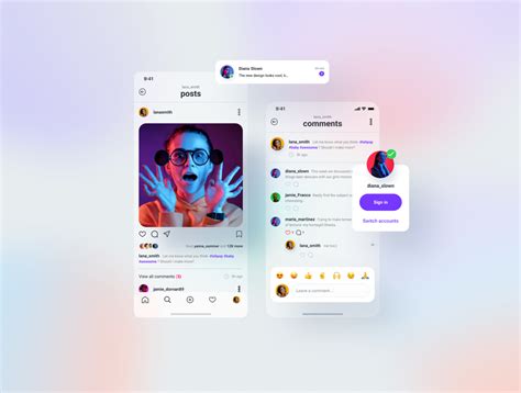 social media ui kit  julia shagofferova  dribbble