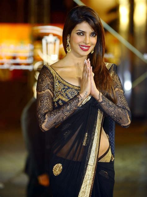 bollywood priyanka chopra screen awards beige replica saree