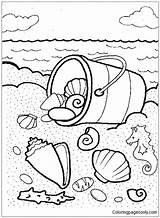 Pages Beach Sea Coloring Shell Color Kids Coloringpagesonly sketch template