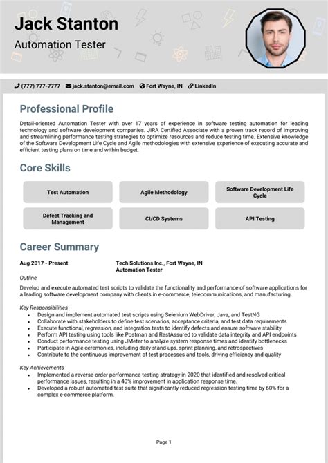 automation tester resume  guide  hired fast