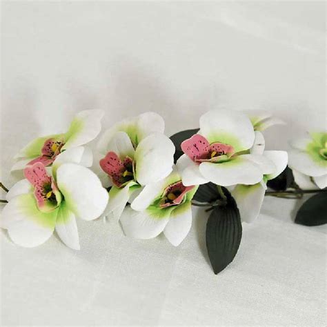 White And Pink Silk Orchid Flowers By Victoria Jill
