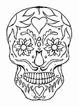 Skull Coloring Printable Sugar Cliparts Templates Sheet Cutout Pages Skulls Candy Stencils Stencil Dead Colouring Halloween Favorites Add Roses sketch template