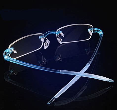 tr90 frameless women men eyeglasses ultralight blue optical glasses