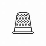 Thimble Icon Illustrations Sewing Line Dreamstime Vectors Linear Mobile Sign Style sketch template