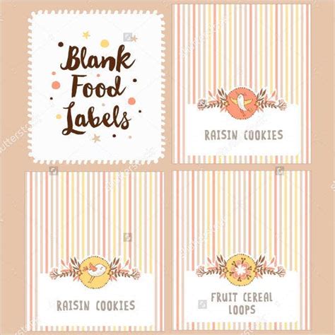 blank food label template  printable psd word  format