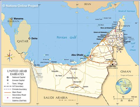 political map  united arab emirates nations  project