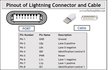 lightning connector  port pinout lightning cable port lightning