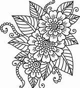 Gambar Bunga Hitam Putih Coloring Mewarnai Untuk Flower Floral Pages Colouring Flowers Sheets Mandala Choose Board Dan sketch template