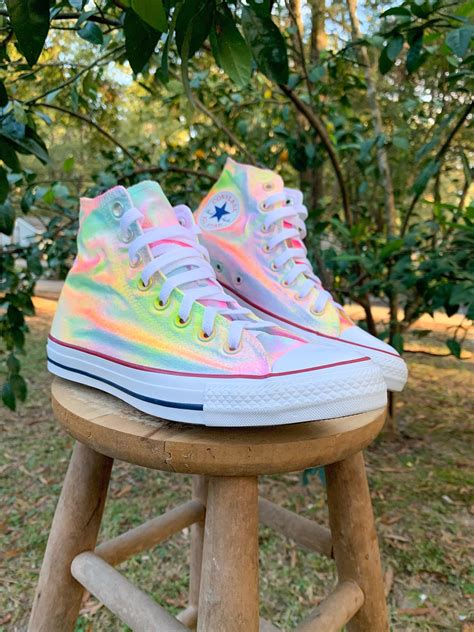 rainbow fade custom converse shoes   order etsy