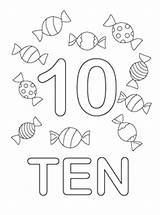 Coloring Pages Number Numbers Ten Printable Kids Preschool Drawing Worksheets Book Kindergarten Template Color Dad Printables Math Class Candy Toddler sketch template