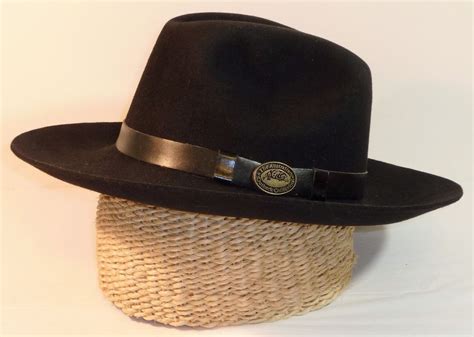 australian outback collection black pure fur felt drifter hat size