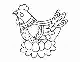 Hen Easter Eggs Coloring Gallina Para Dibujo Coloringcrew Colorear Colorir Book Da sketch template