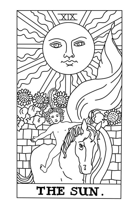 printable  tarot card coloring pages