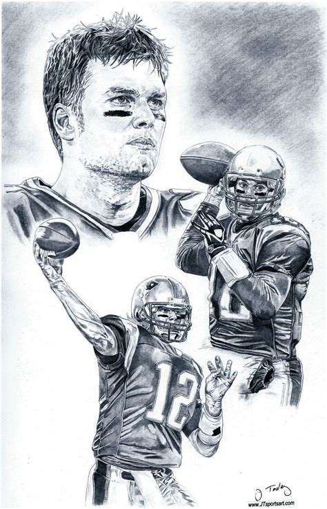 New England Patriots Tom Brady Drawing Picture Poster Art