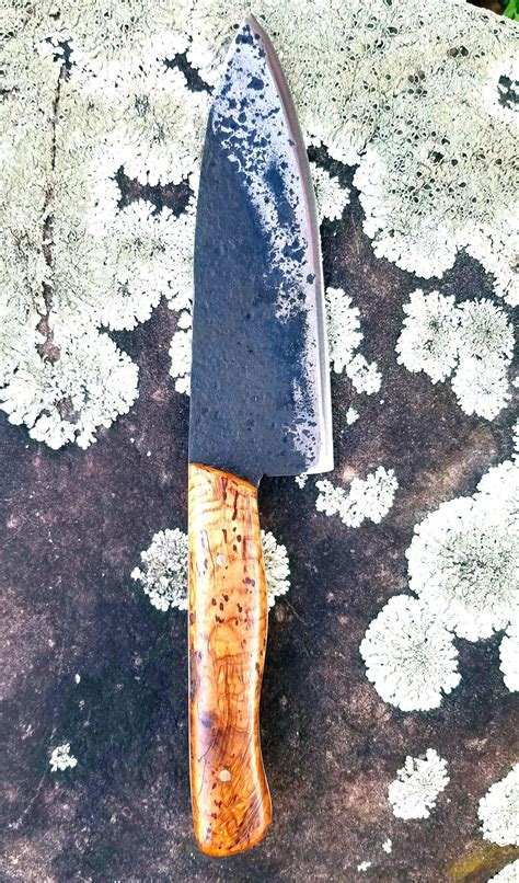 burl handle chefs knife  alex campbell  laurel fork primitives cool knives knives