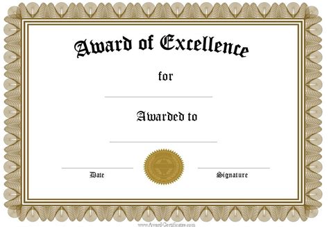 award certificate templates certificate  recognition template