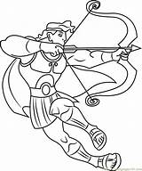 Coloring Hercules Bow Arrow Ready Fight Pages Color Getcolorings Getdrawings Coloringpages101 sketch template