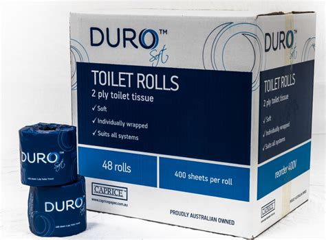 Durosoft 2 Ply Toilet Tissue 400 Sheet Double Rolls 48 Rolls