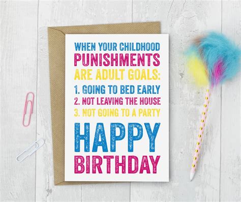 funny childhood birthday card    punctuate
