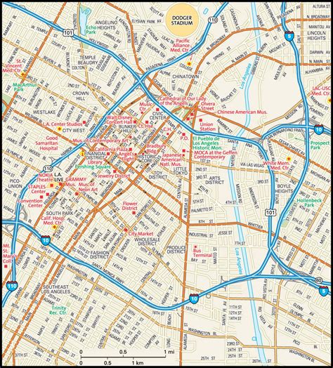 downtown los angeles map  map