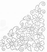 Flower Patterns Embroidery Trace Flowers Hand Designs Pattern Coloring Borders Broderie Para Redwork Clipart Stitch Corner Modele Pages Simple Un sketch template