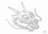 Dragon Coloring Head Chinese Pages Printable Drawing Tattoo Categories sketch template