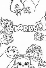 Storks Coloring Pages Movie Printable Kids Bros Warner Print Movies Sheets Colouring Ecoloringpage Activity Library Clipart Color Choose Board Animation sketch template