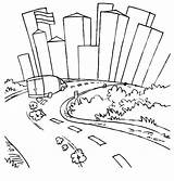 Coloring Road Pages Skyline City Roadway Drawing Running Print Fast Van Chicago Street Printable Color Easy Template Getcolorings Streets Getdrawings sketch template