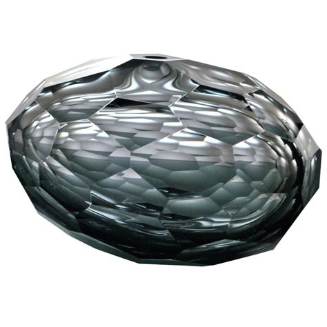 Arcade Murano Art Glass Vase Pedra Grey By Ivan Baj For