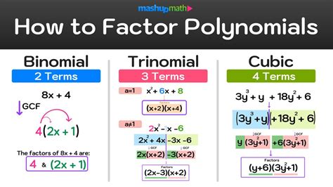 factor polynomials step  step mashup math