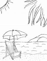 Mewarnai Pantai Pemandangan Oceans Plage Deco Umbrella sketch template