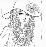 Coloring Pages Adult Girls Printable Girly Adults Book Books sketch template