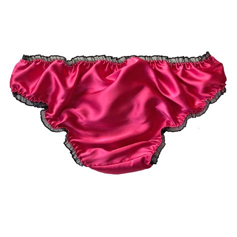 hot pink satin frilly sissy panties bikini knicker underwear briefs