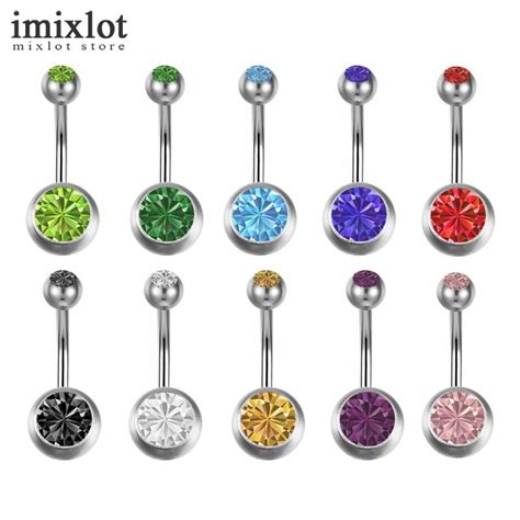 Buy Imixlot 10 Pcs Lot Sexy Belly Button Rings Crystal