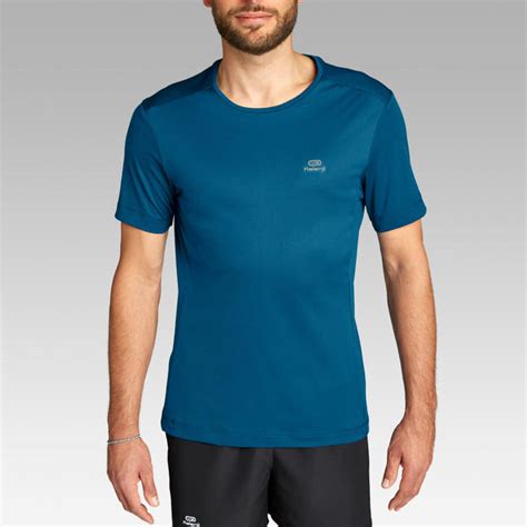 kalenji dry mens breathable running  shirt prussian blue